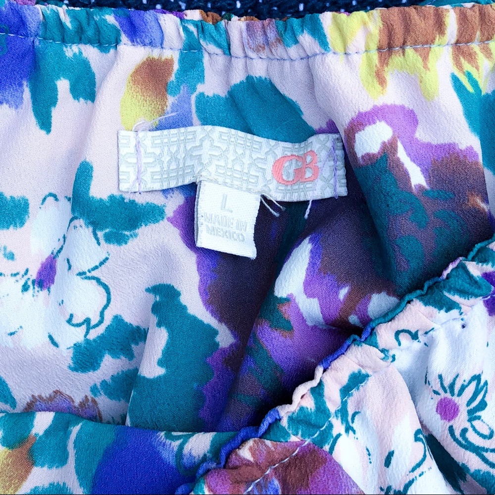 Juniors size one shoulder floral dress with bow - Picture 4 of 4
